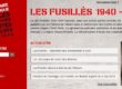Capture du site internet recensant les fusillés, exécutés et massacrés sur le territoire français durant la Seconde Guerre mondiale.
